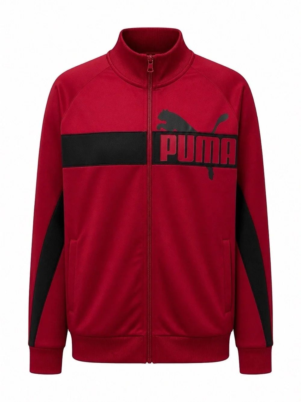 Puma Red and Black Logo Track Jacket